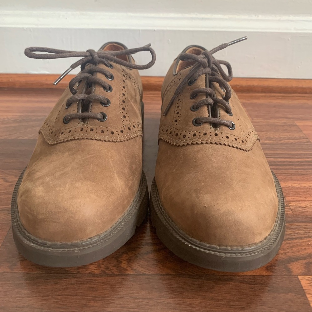 Rockport #M5699 Sz 7.5 M brown suede leather Oxford Lace Up Shoes Mens